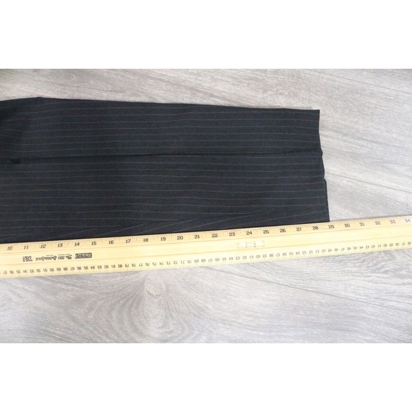 Canali Mens Pinstripe Three Button Suit Black Wool Size 52R X 36 - Picture 15 of 16